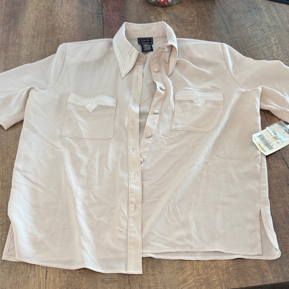 Laura Scott Light Pink Women's Button Down Shirt - Picture 1 of 5